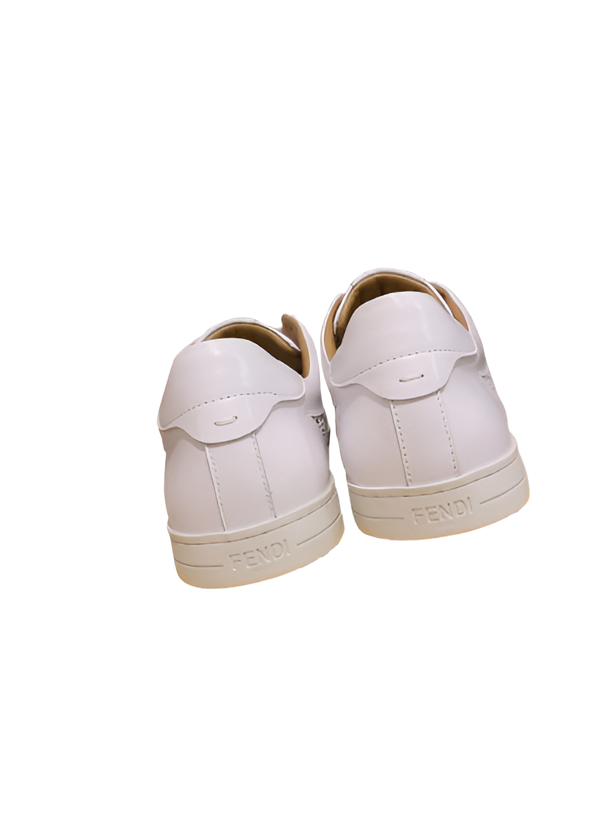 Fendi Women's White Laser-Cut Leather Sneakers