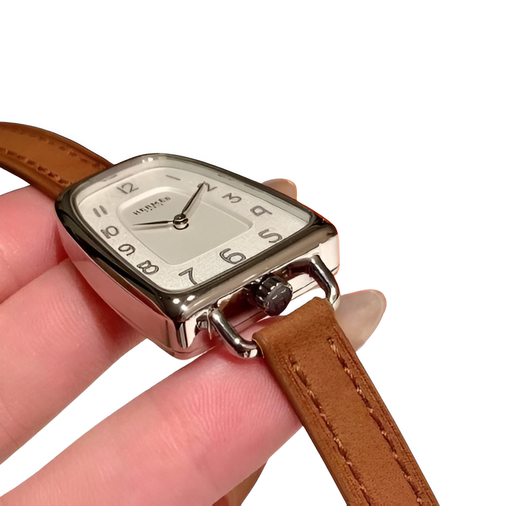 HERMÈS Brown Leather Ladies Watch