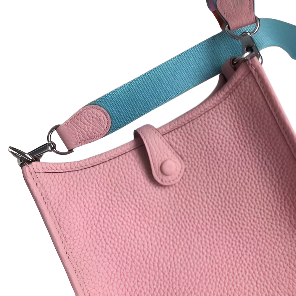 Hermes Pink Leather Shoulder Bag with Adjustable Strap