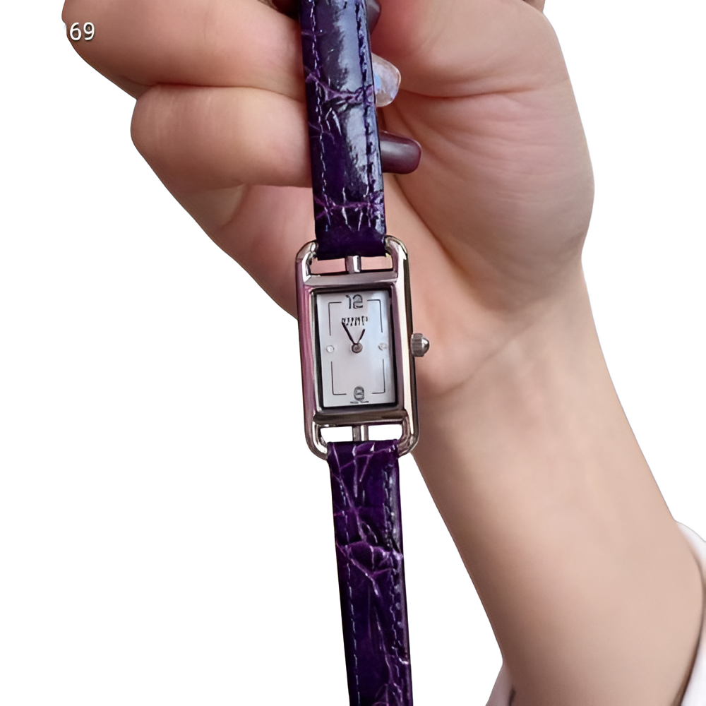 HERMÈS Purple Leather Ladies Watch