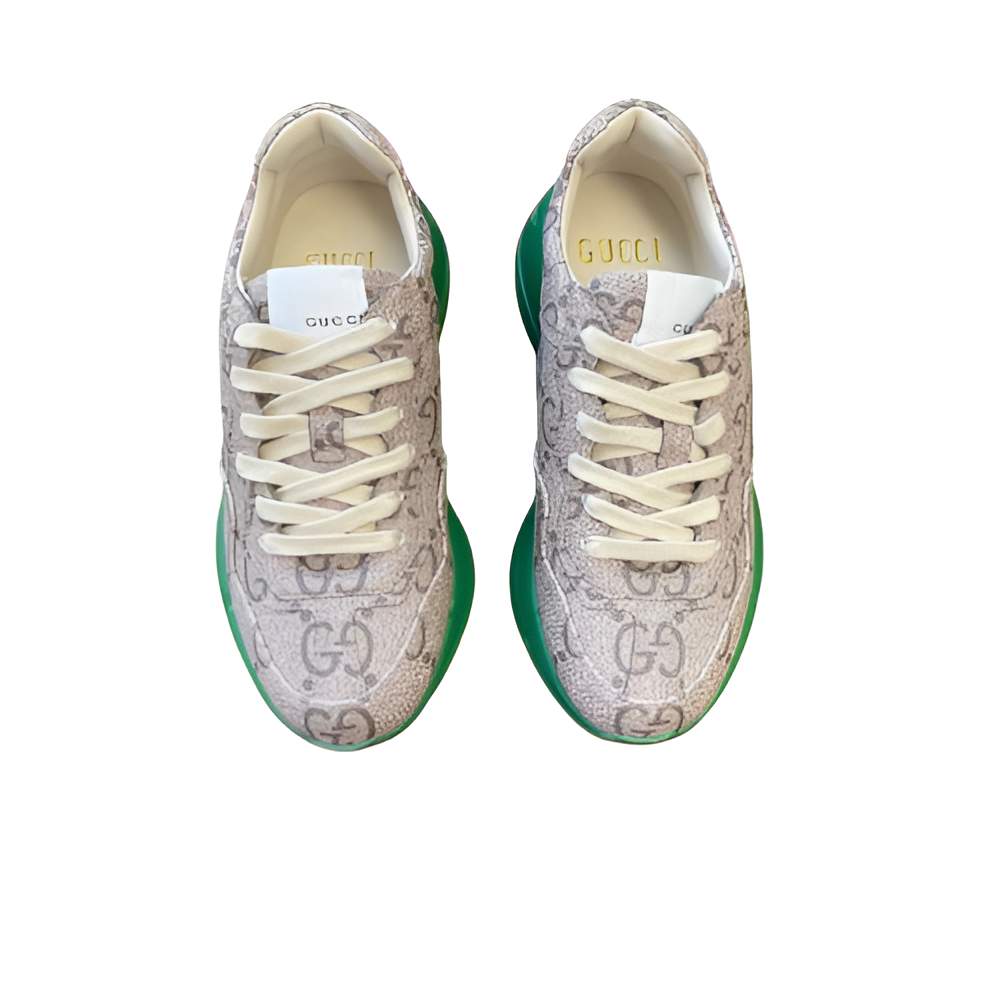 GUCCI Men's Monogram Sneakers with Green Soles