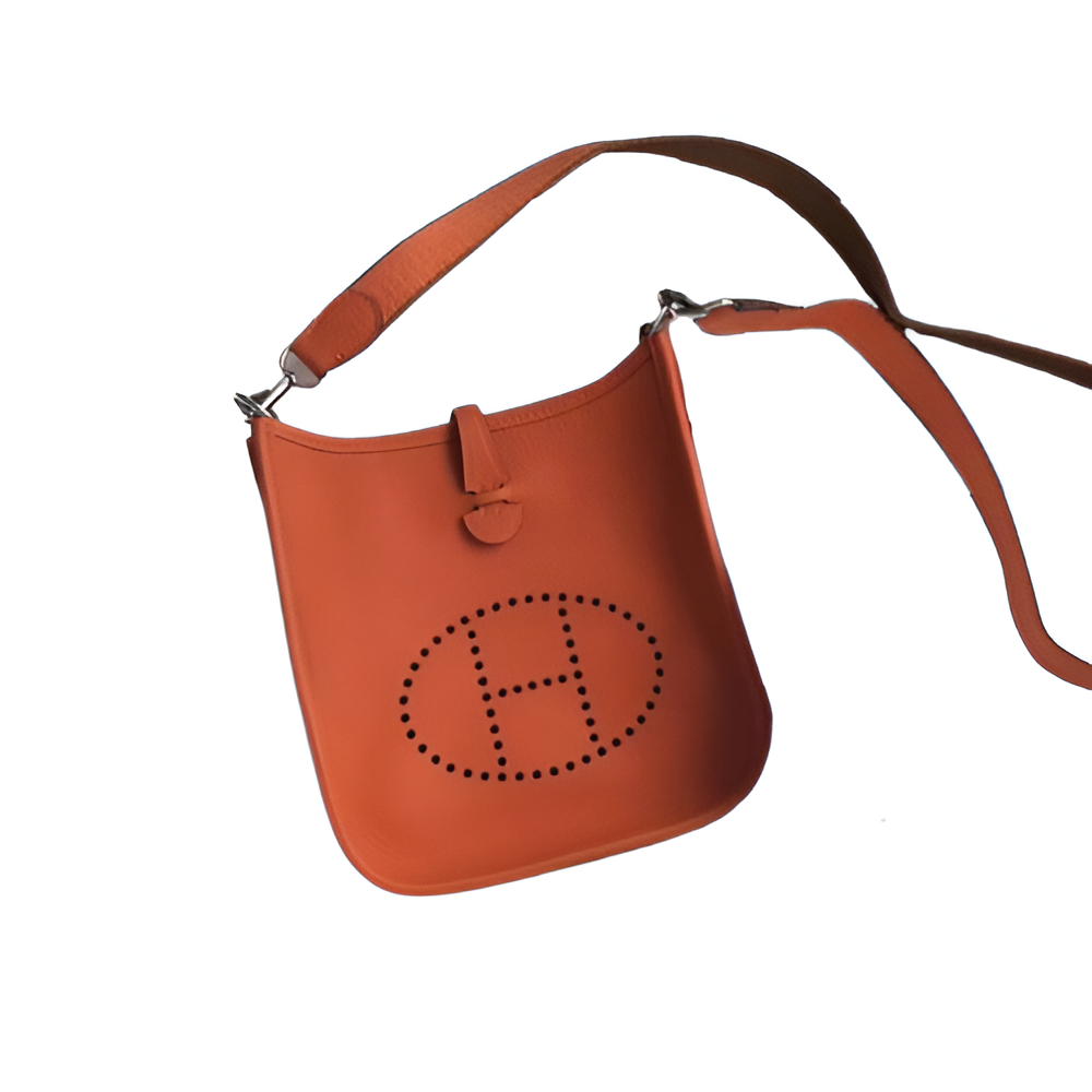 Hermes Orange Leather Shoulder Bag with Adjustable Strap