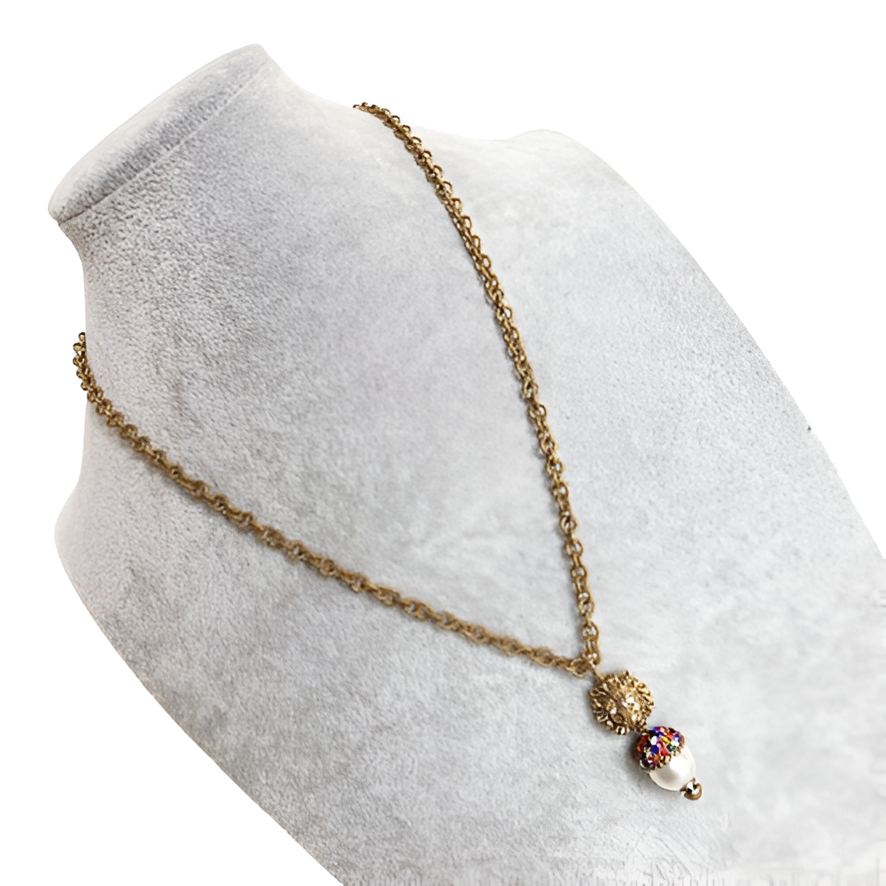 Gucci Lion Head Pearl Pendant Necklace