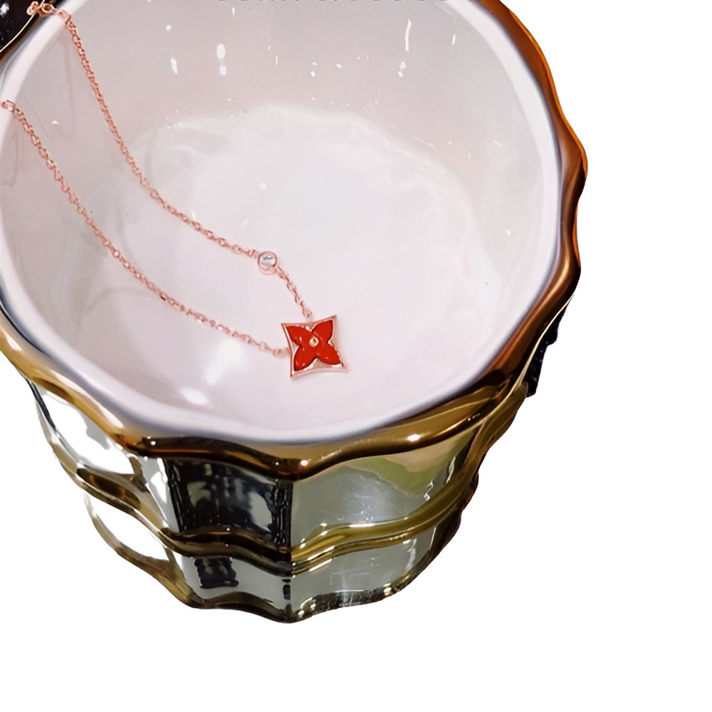 LV Red Star Pendant Necklace for Women