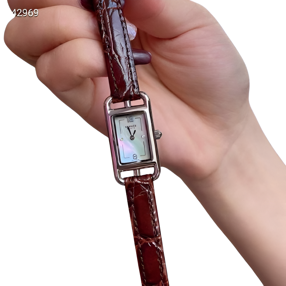 HERMÈS Purple Leather Ladies Watch