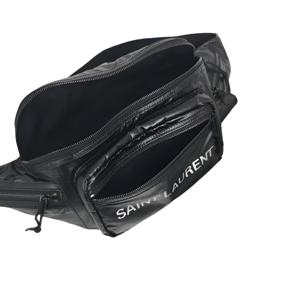 YSL Black Nylon Waist Bag