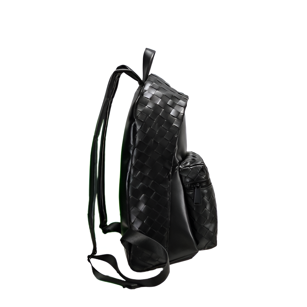 Bottega Black Woven Leather Backpack