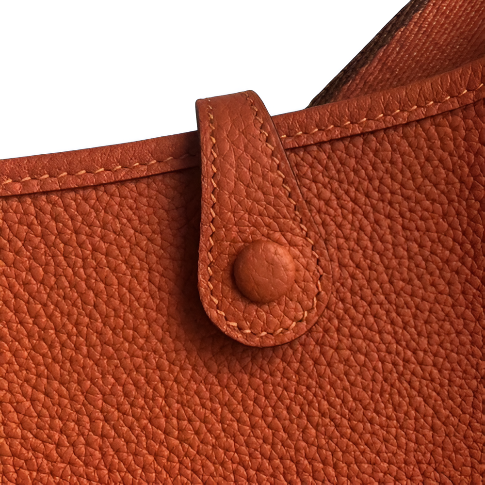 Hermes Orange Leather Shoulder Bag with Adjustable Strap