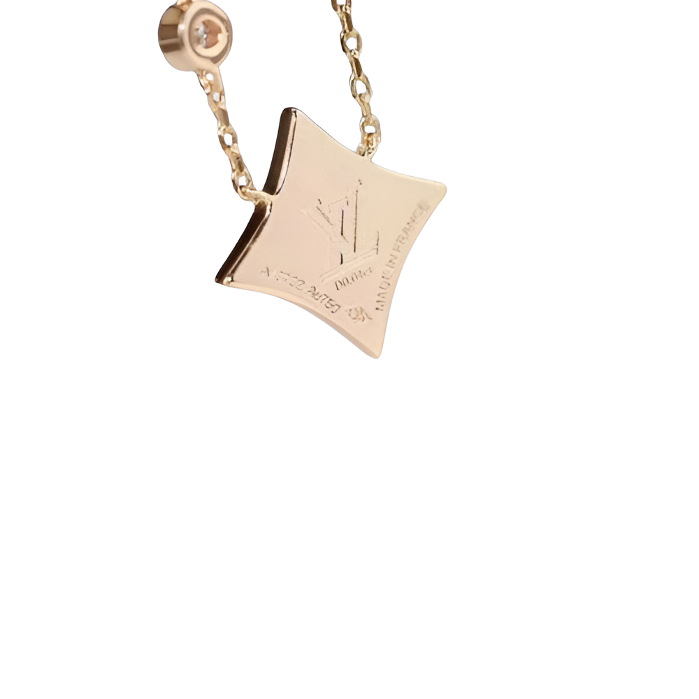 LV Red Star Pendant Necklace for Women