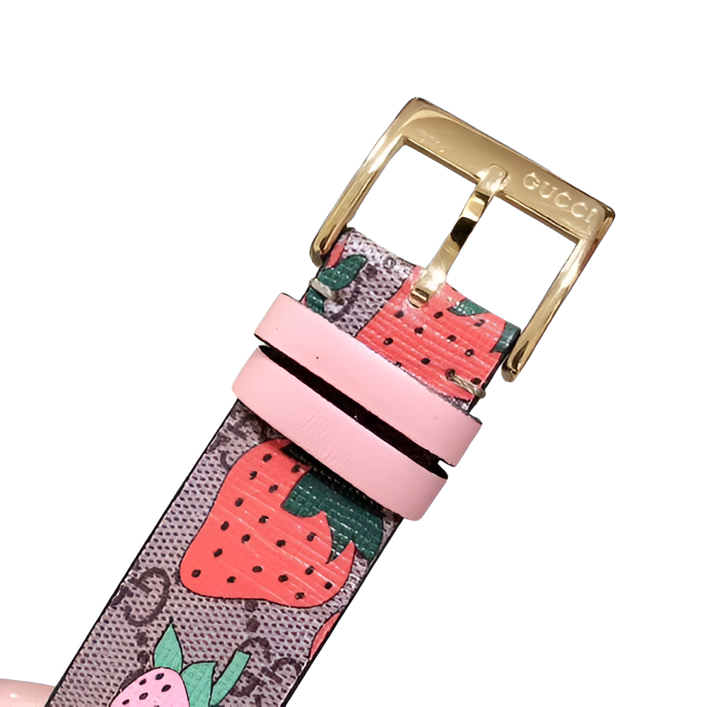 Strawberry Print Gold Watch - Women's Edition
