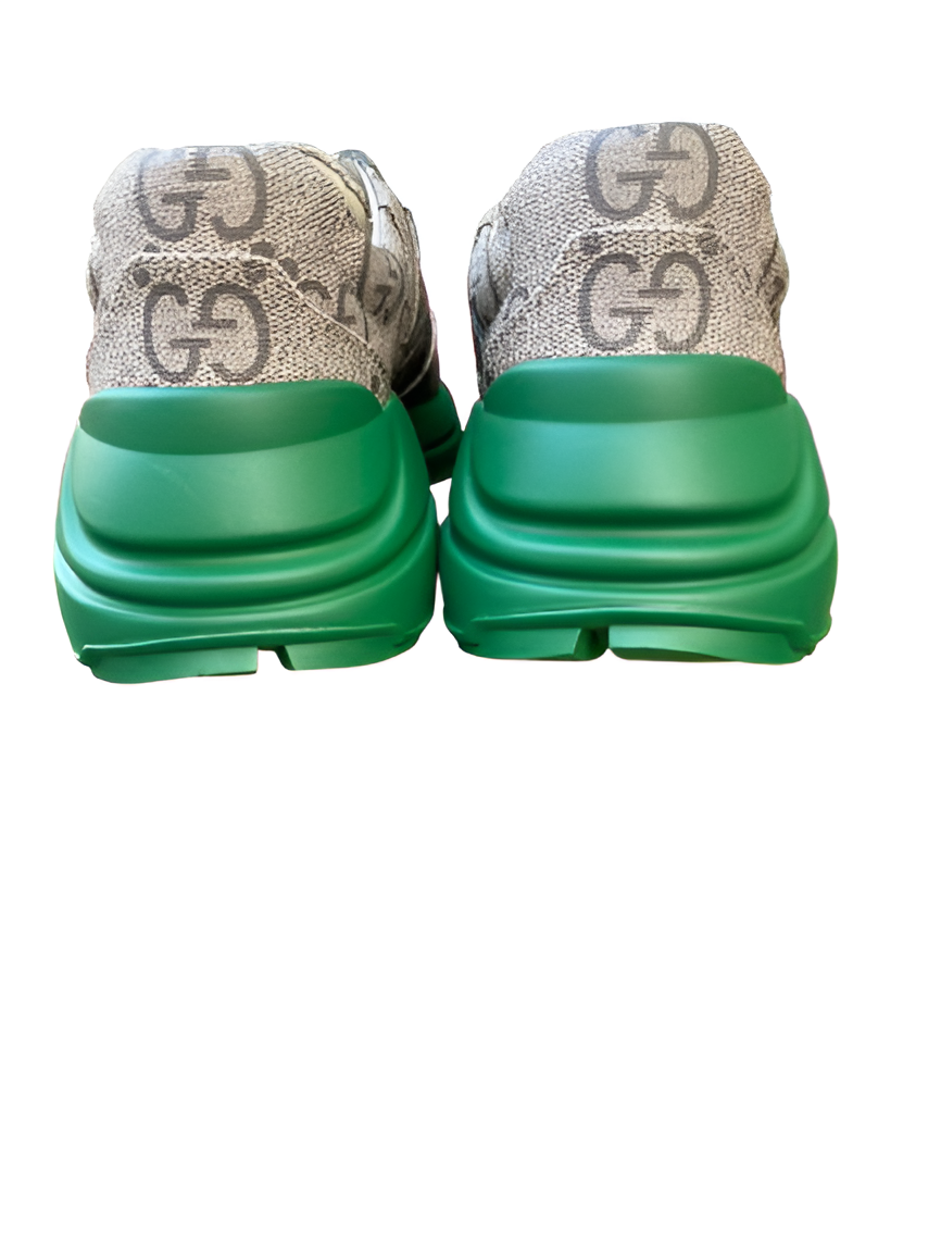 GUCCI Men's Monogram Sneakers with Green Soles