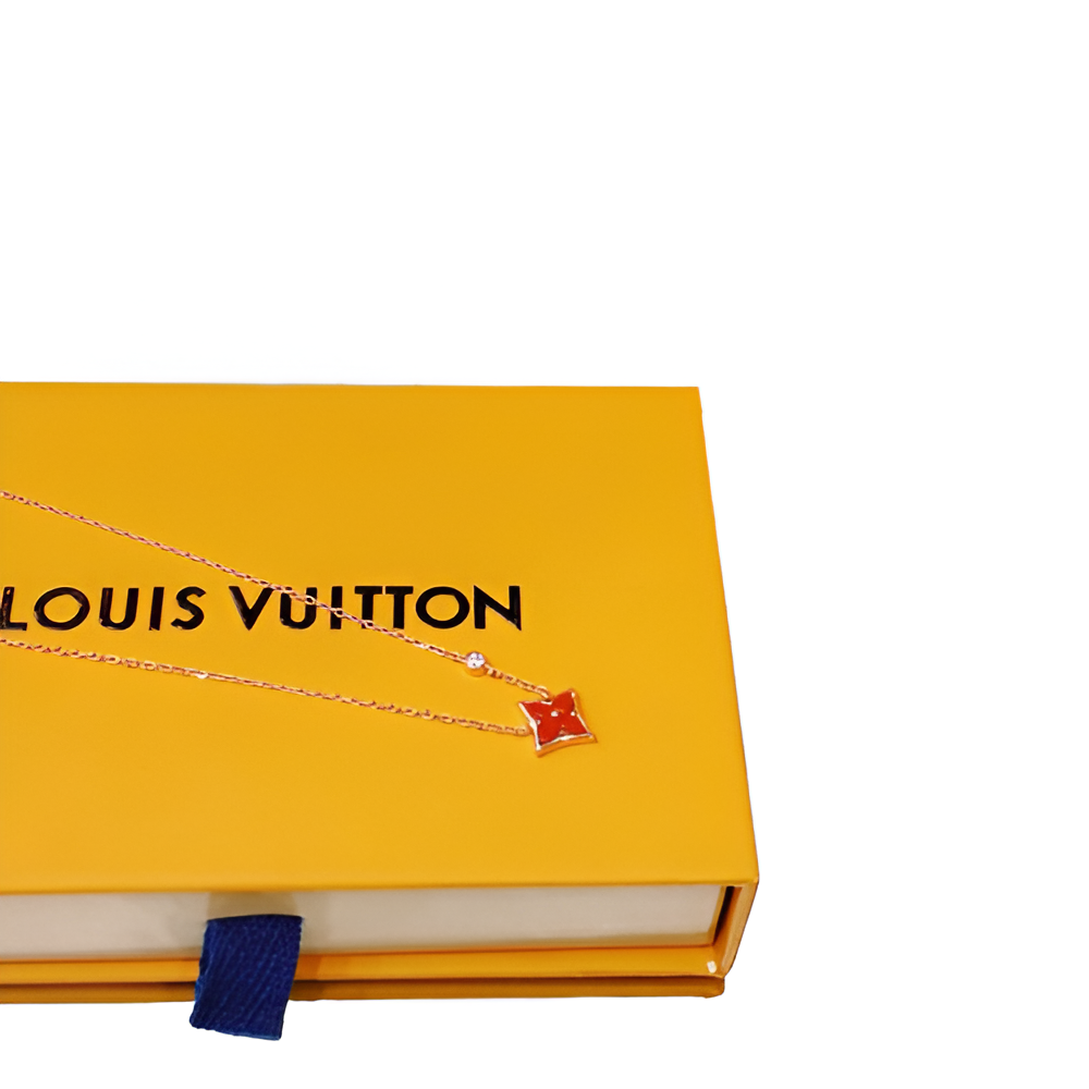 LV Red Star Pendant Necklace for Women