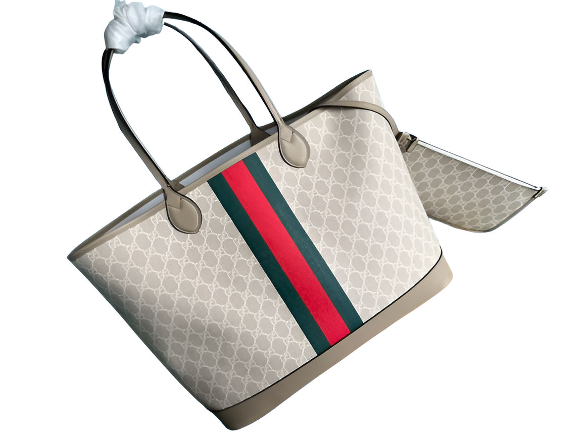 GUCCI Ophidia GG Supreme Tote Bag with Pouch