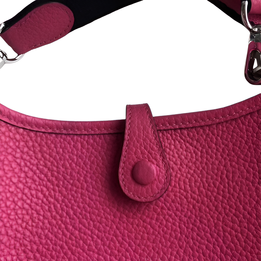 Hermes Fuchsia Pink Leather Shoulder Bag with Adjustable Strap