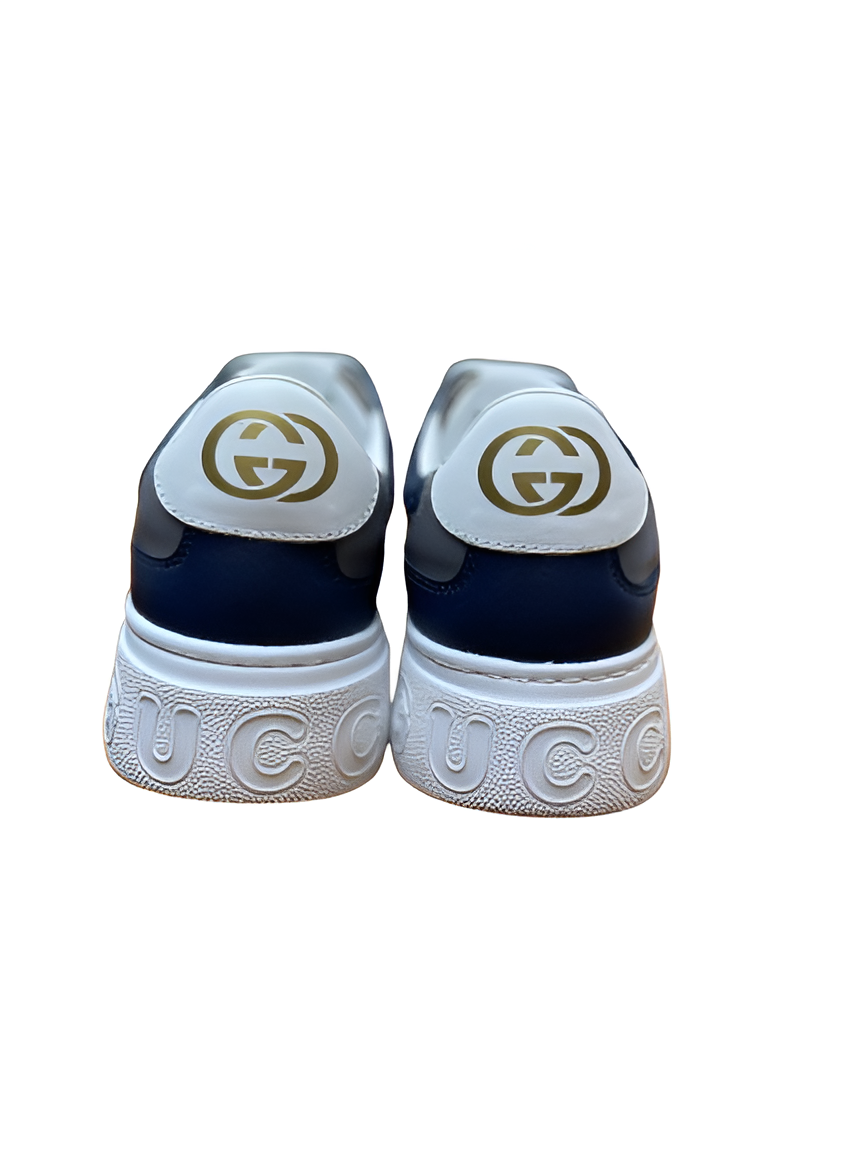 GUCCI Men's Navy and Beige Monogram Sneakers