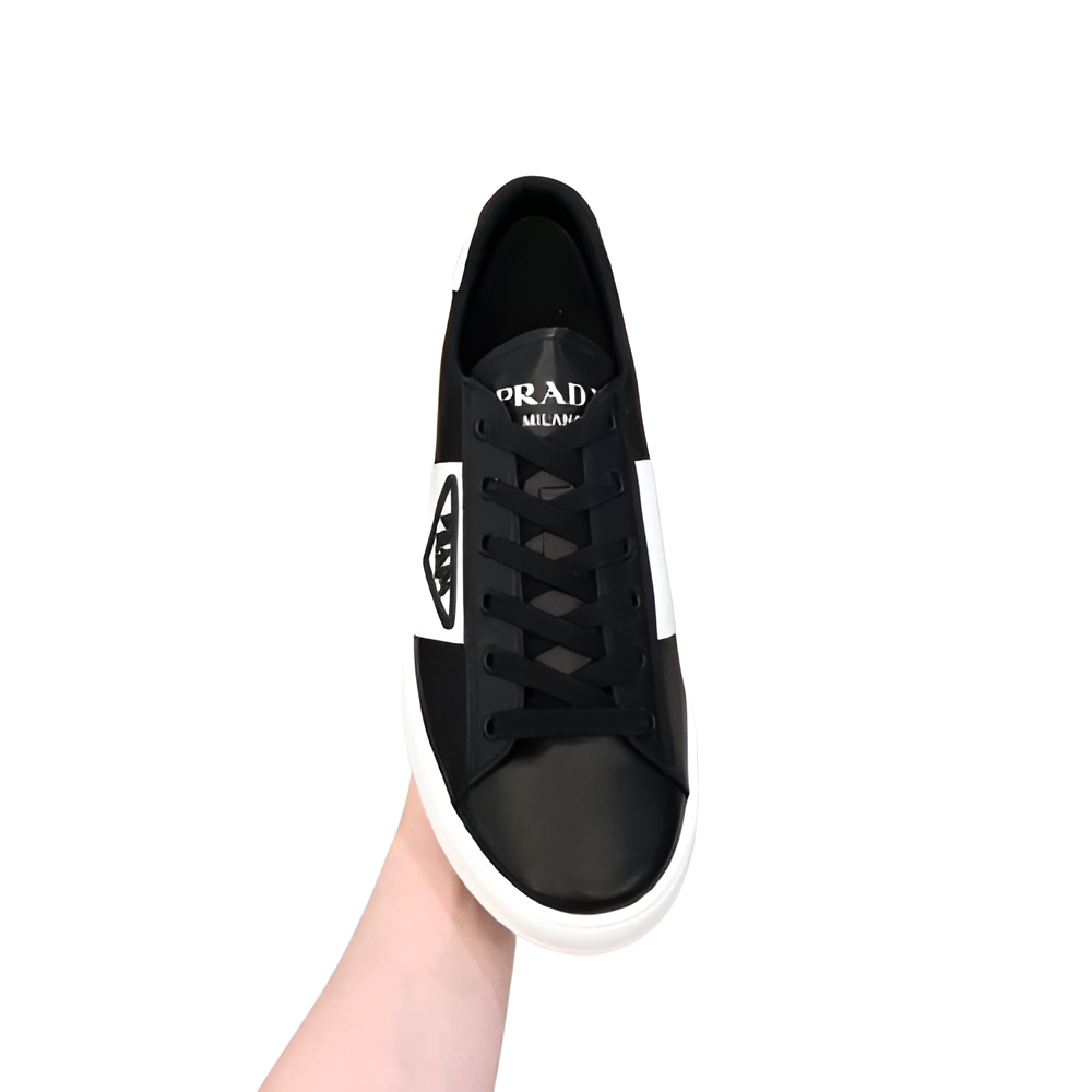 PRADA Men's Black & White Classic Sneakers