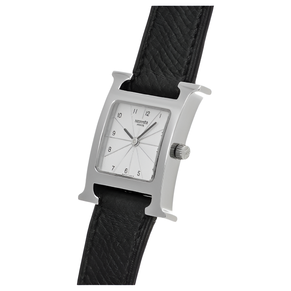 HERMÈS Black Leather Ladies Watch