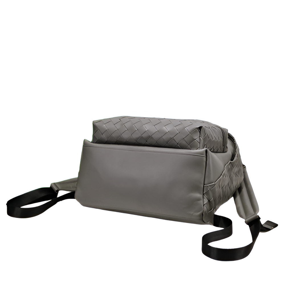 Bottega Gray Woven Leather Backpack