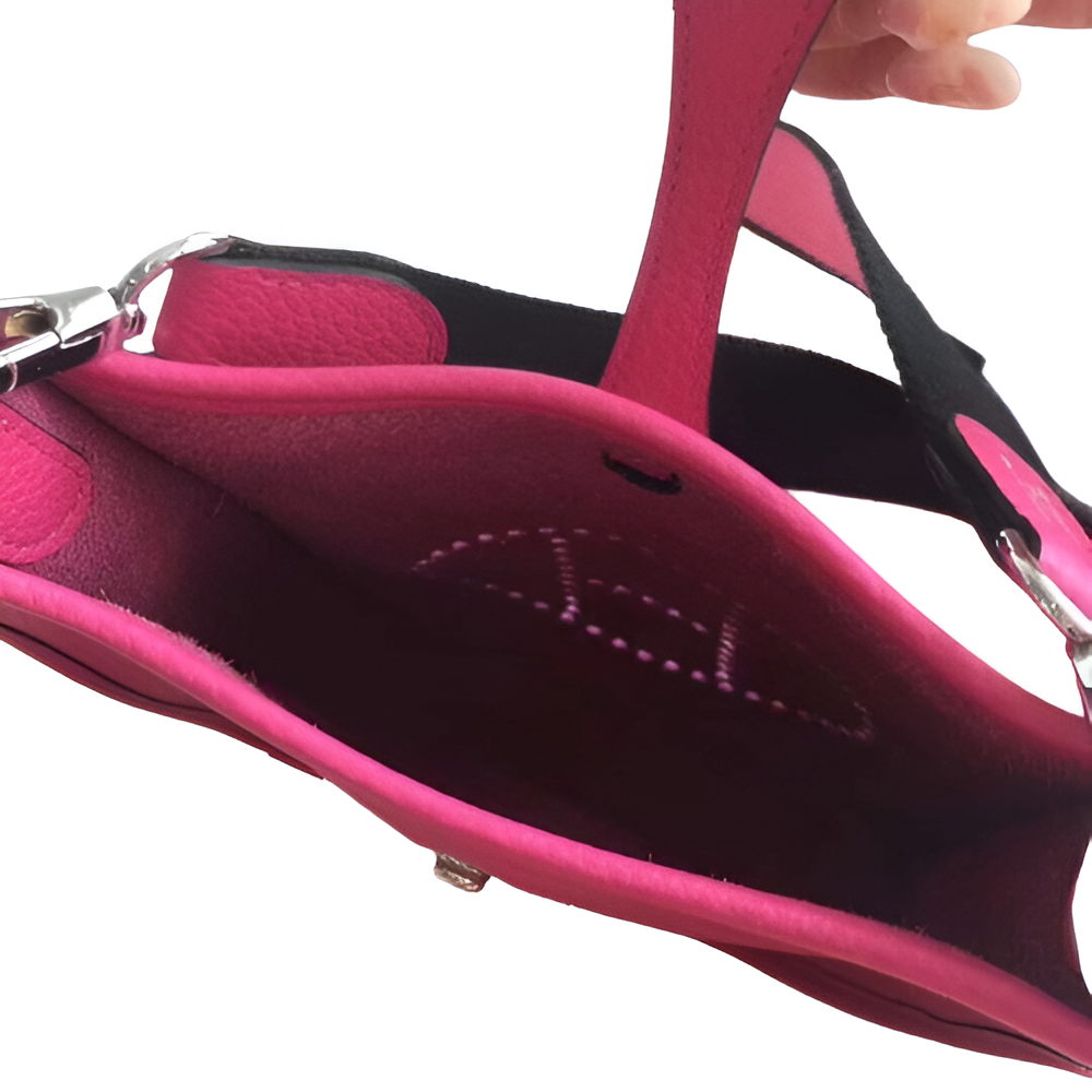 Hermes Fuchsia Pink Leather Shoulder Bag with Adjustable Strap