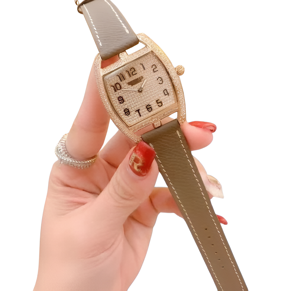 HERMÈS Gold & Brown Leather Ladies Watch
