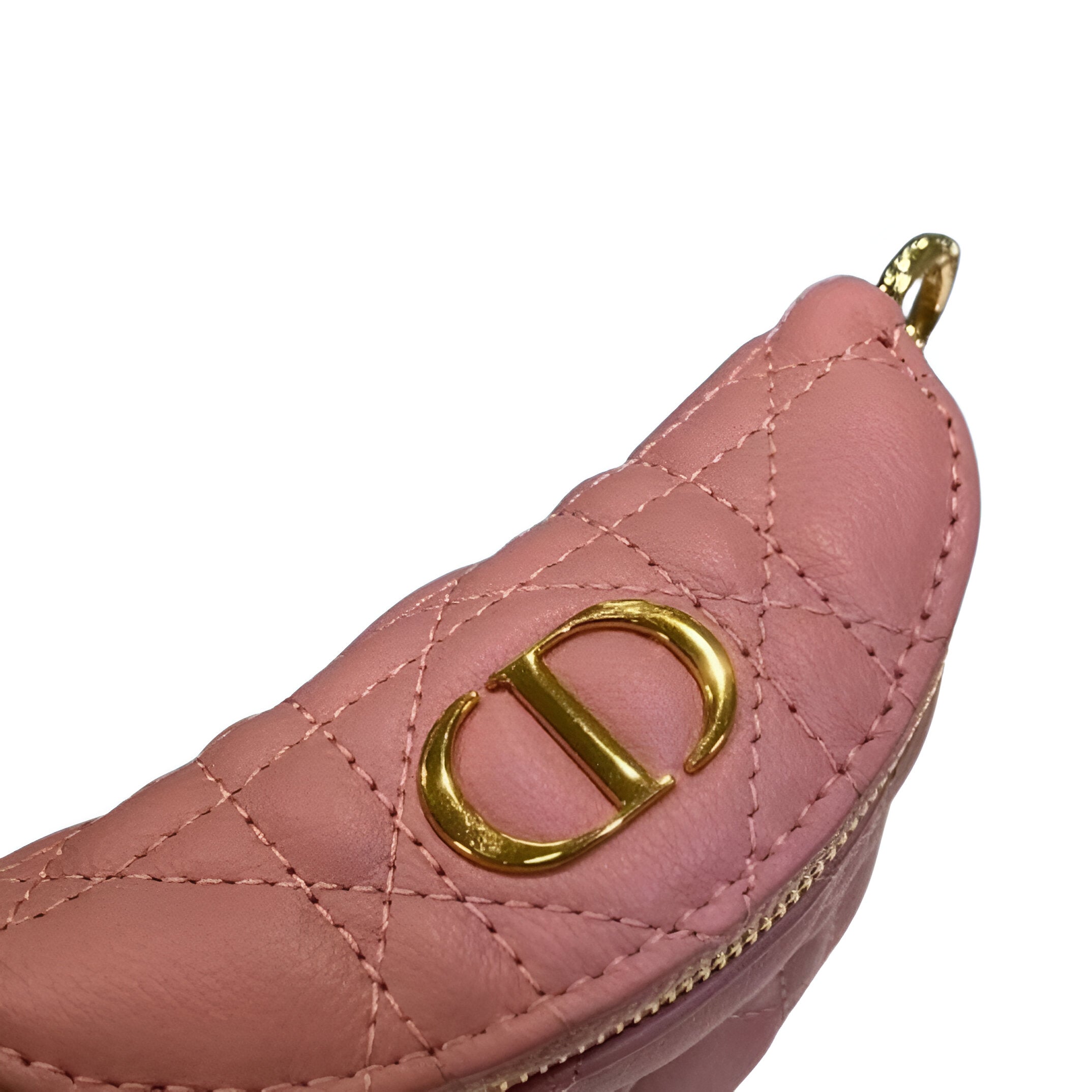 DIOR Pink Quilted Leather Half-Moon Pouch