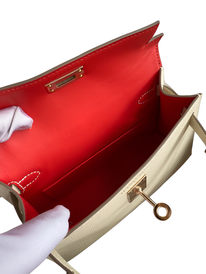 Hermes Classic Beige Handbag with Strap