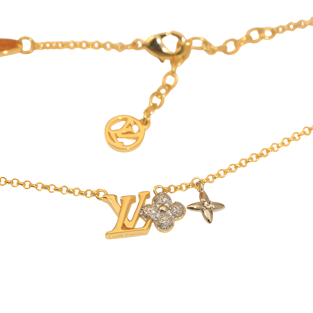 LV Gold Charm Necklace