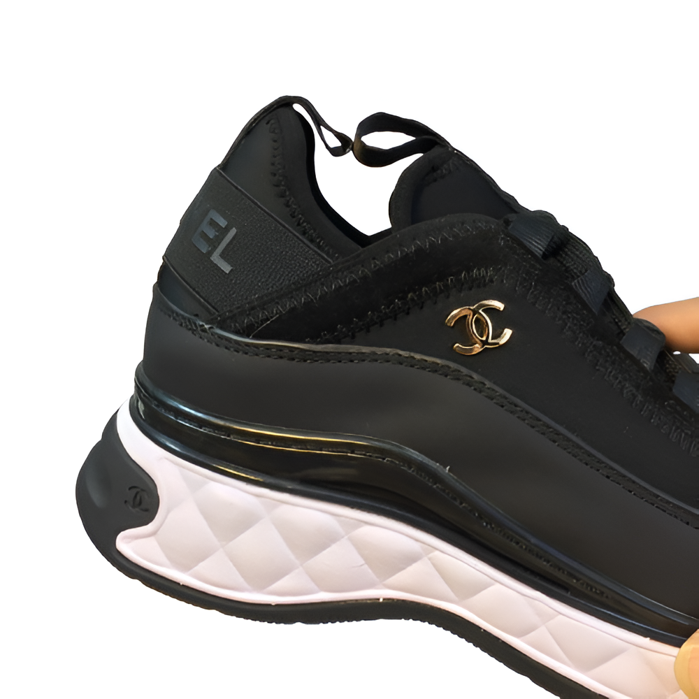 CHANEL Black & White Women's Sneakers