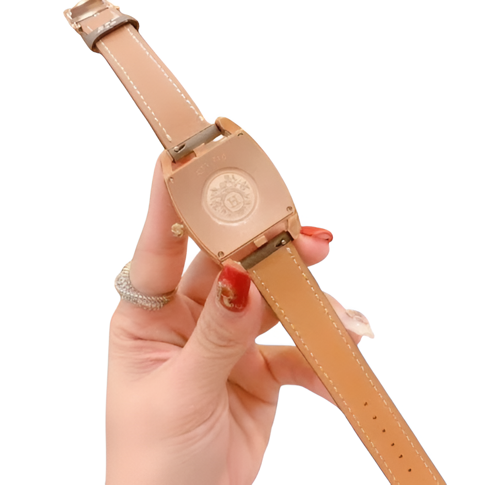 HERMÈS Gold & Brown Leather Ladies Watch
