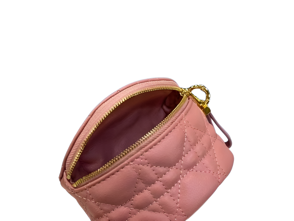 DIOR Pink Quilted Leather Half-Moon Pouch