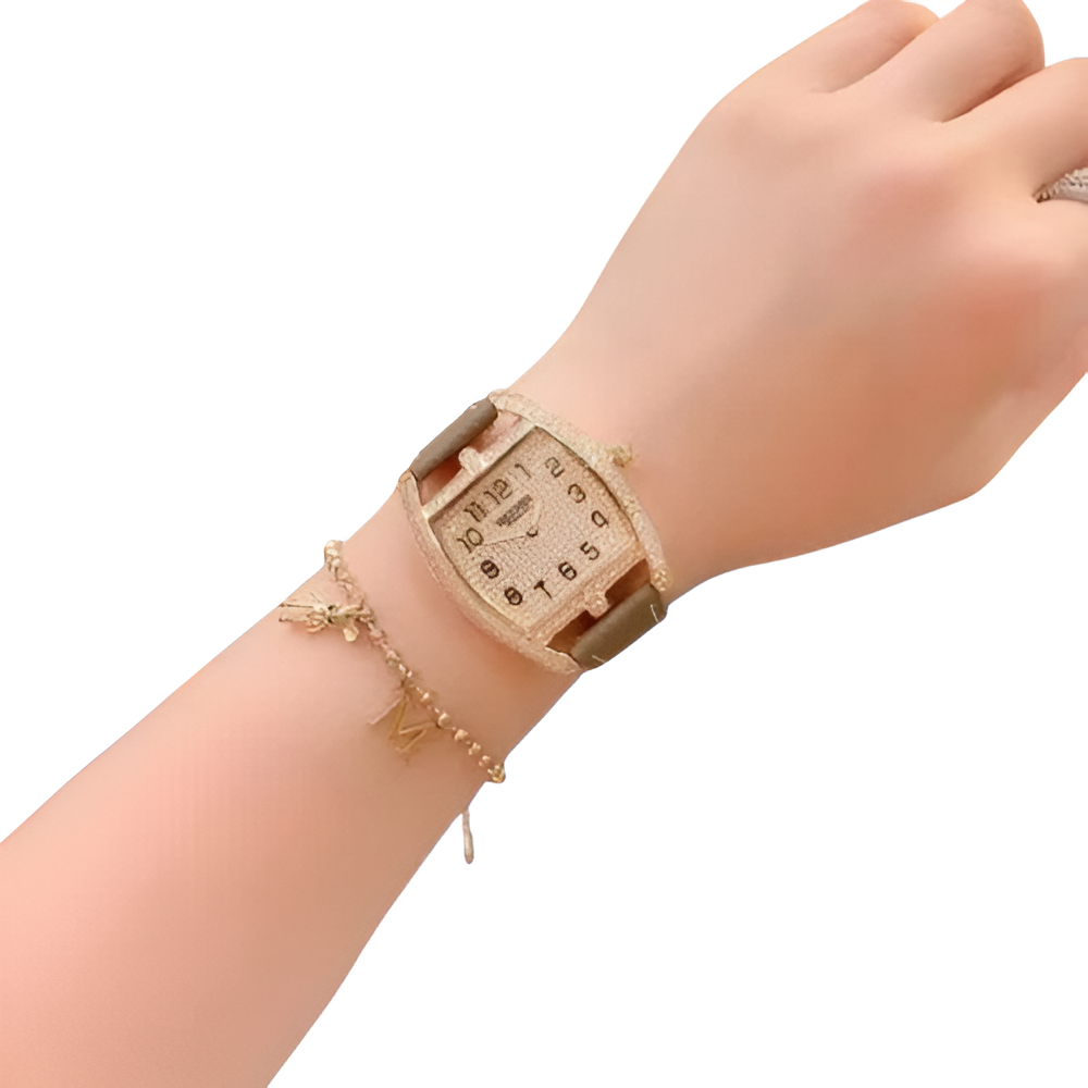 HERMÈS Gold & Brown Leather Ladies Watch