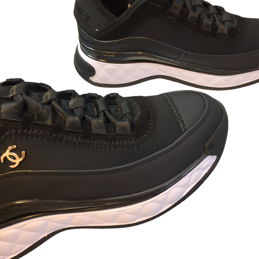 CHANEL Black & White Women's Sneakers