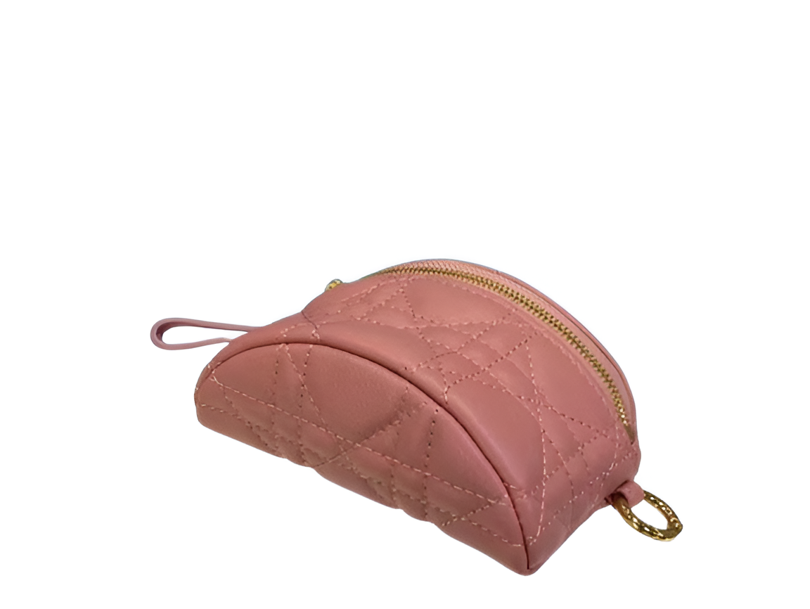DIOR Pink Quilted Leather Half-Moon Pouch