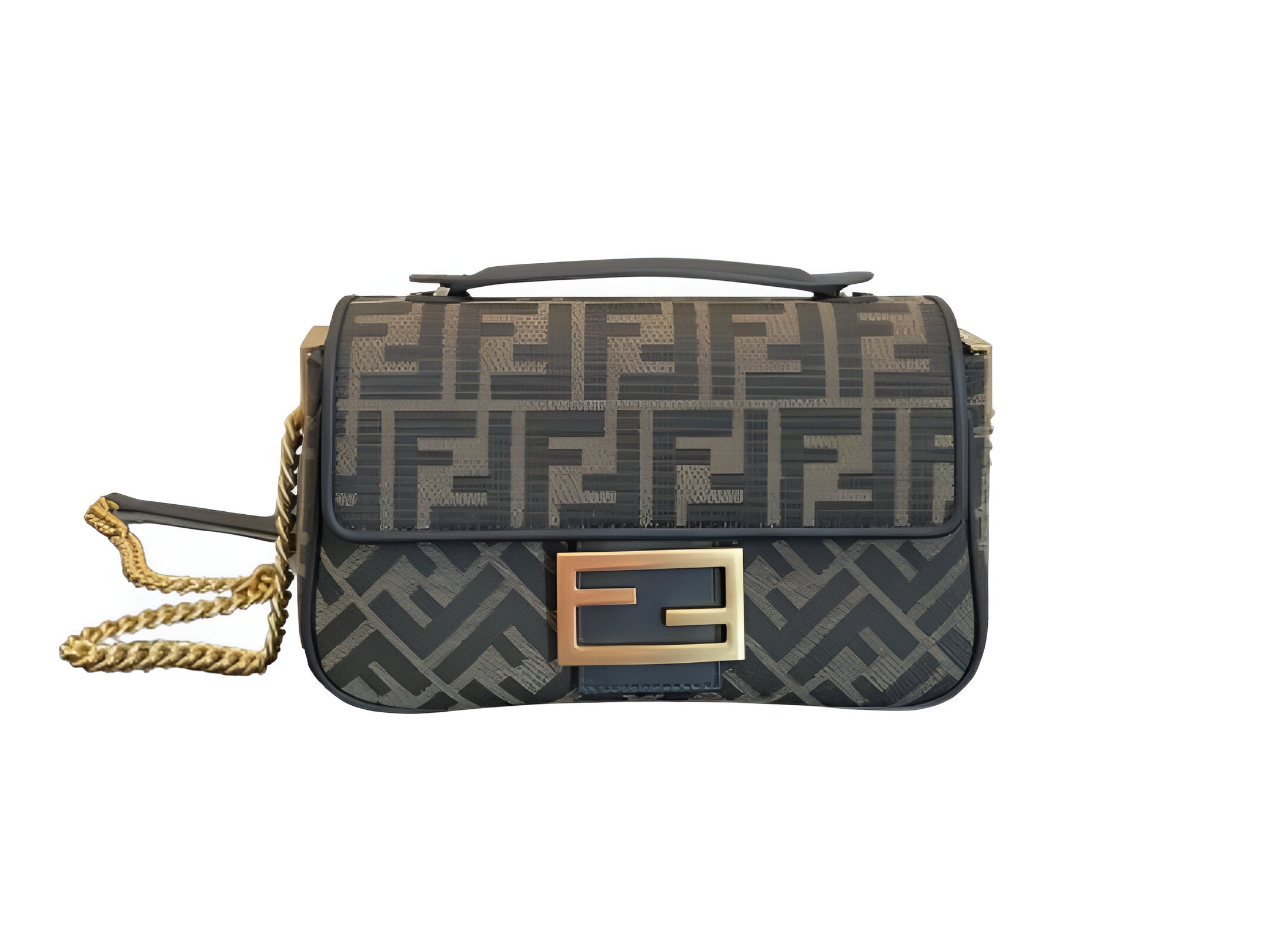 Fendi Monogram Chain Baguette Bag