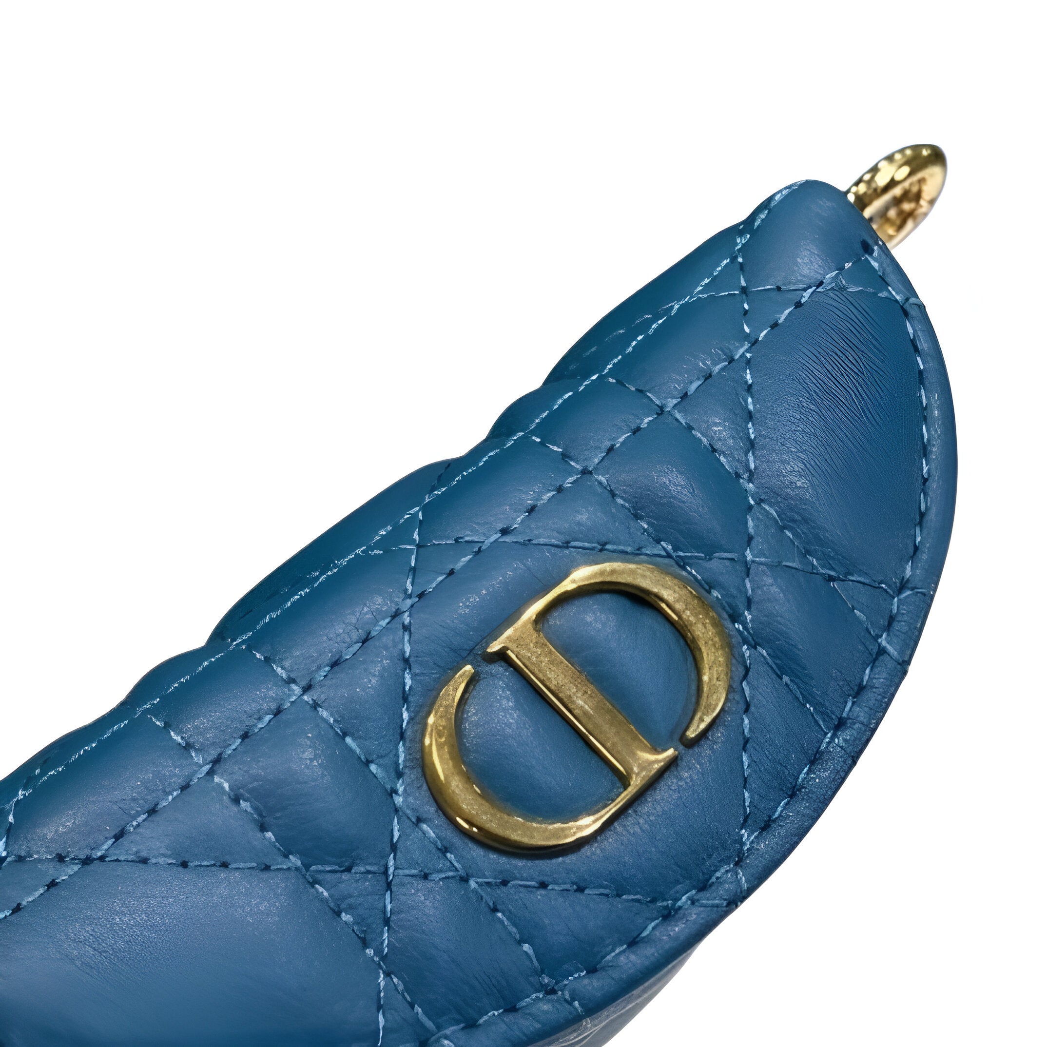 DIOR Blue Quilted Leather Half-Moon Pouch