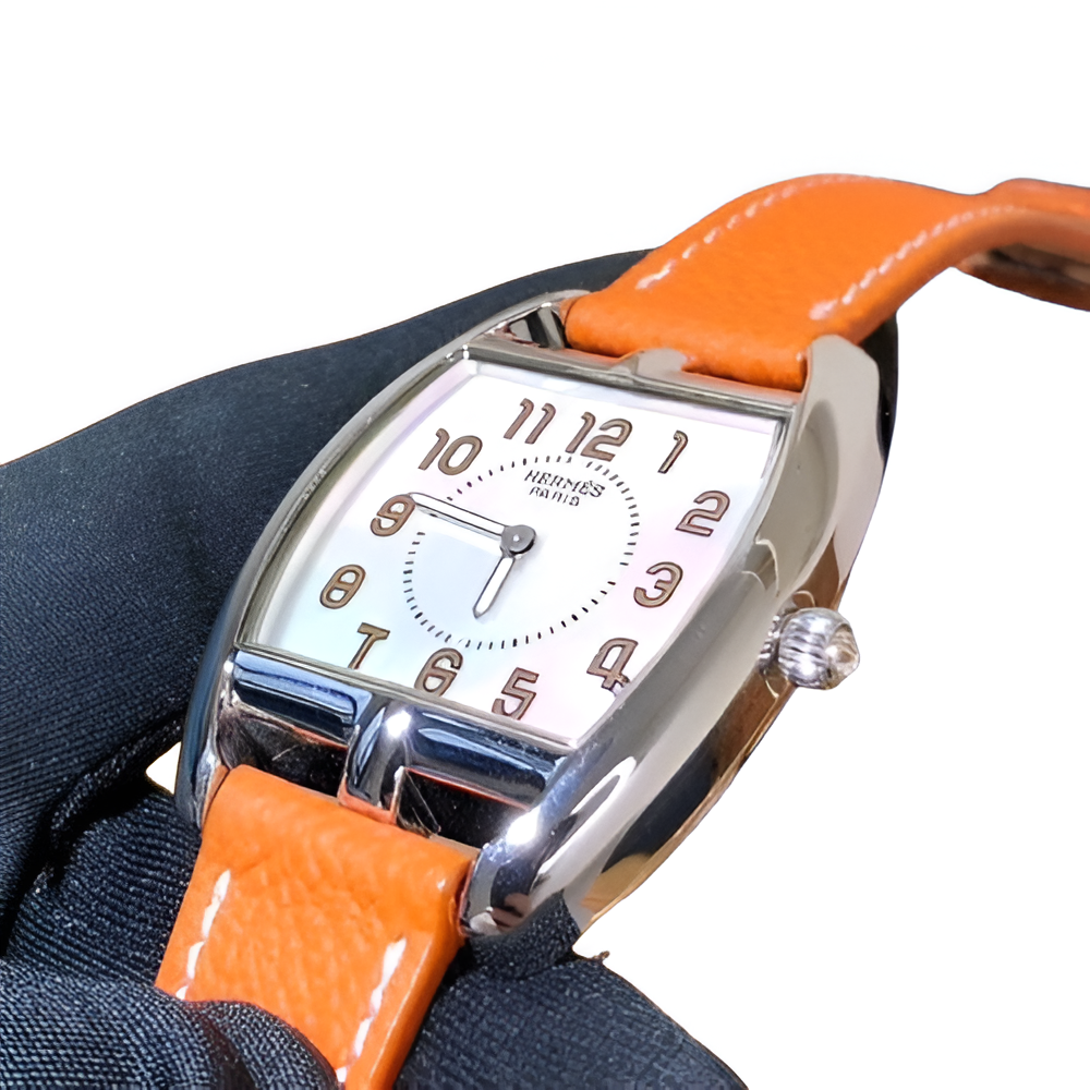HERMÈS Orange Leather Ladies Watch