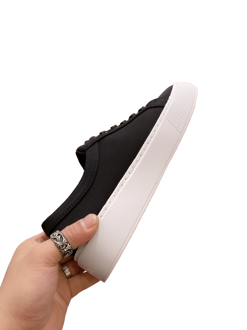 PRADA Men's Black Sneakers with Yellow Logo