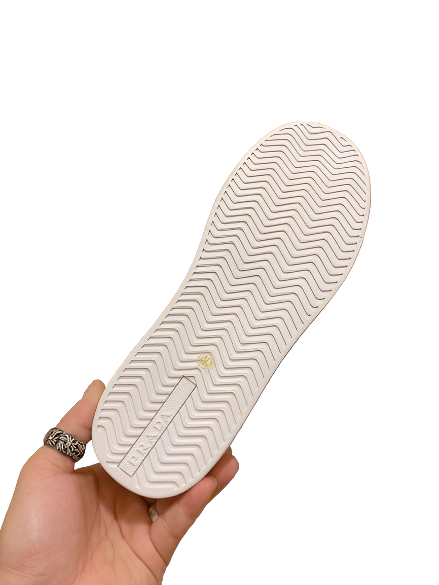 PRADA Men's Black Sneakers with Yellow Logo