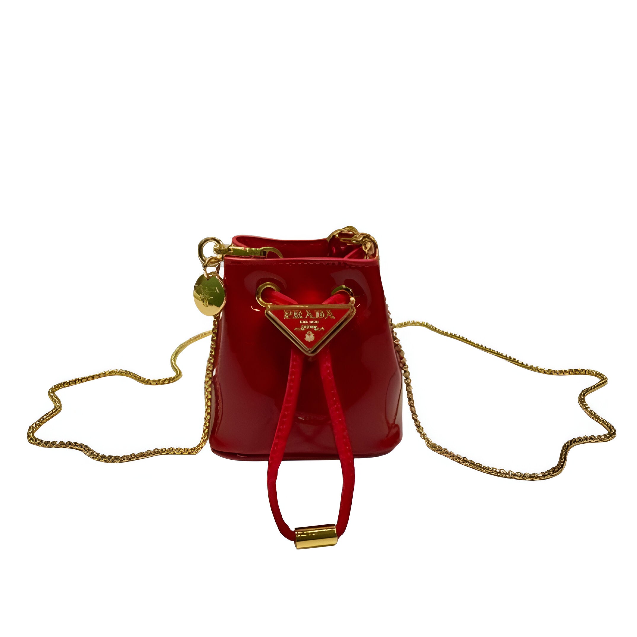 Prada Red Patent Leather Mini Bucket Bag