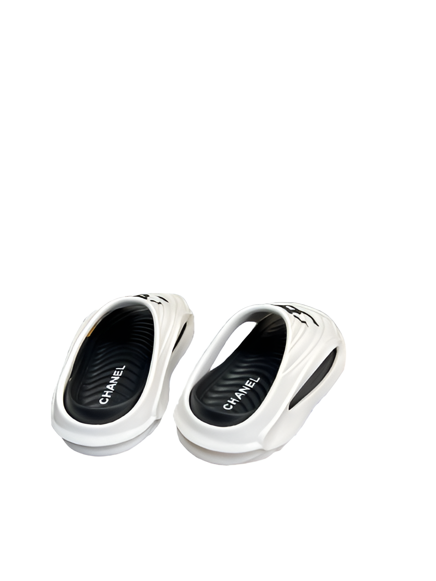 CHANEL Women's Black & White Slides