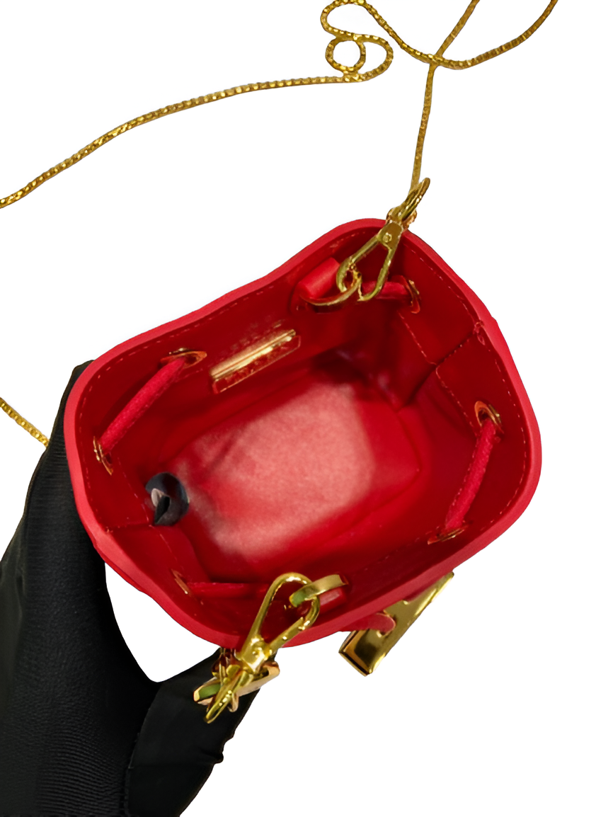 Prada Red Patent Leather Mini Bucket Bag