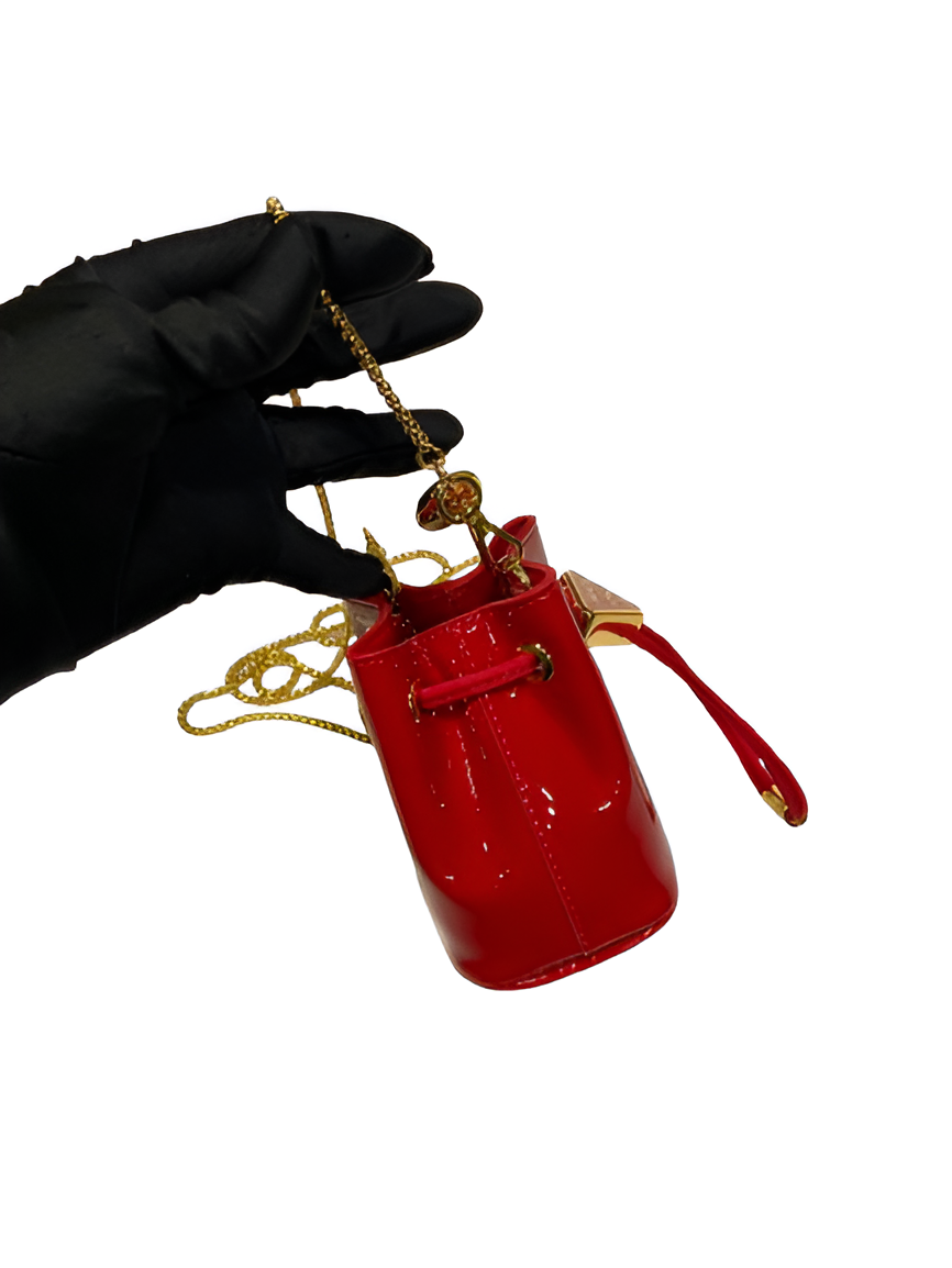 Prada Red Patent Leather Mini Bucket Bag