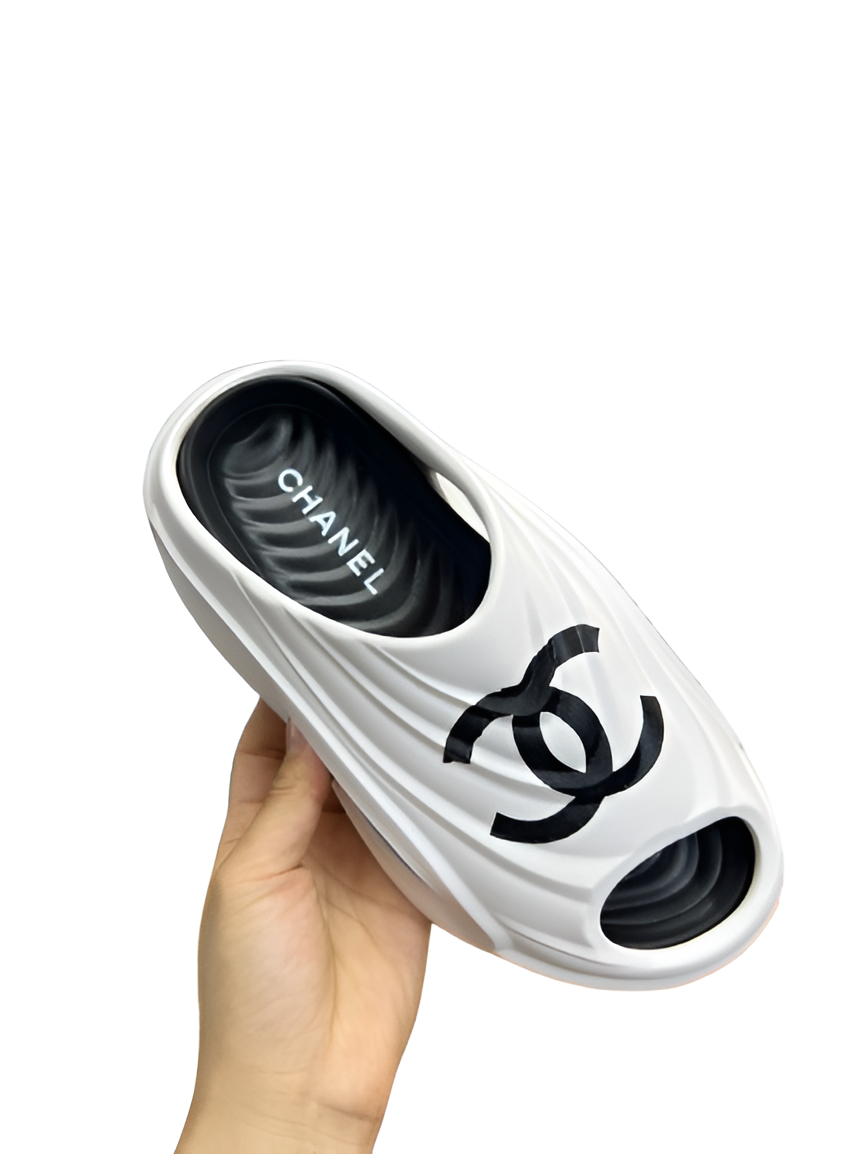 CHANEL Women's Black & White Slides