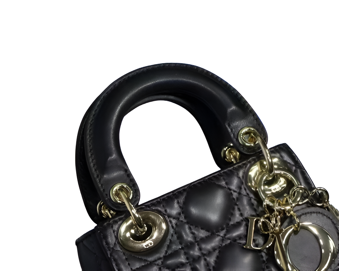 DIOR Black Quilted Leather Mini Tote