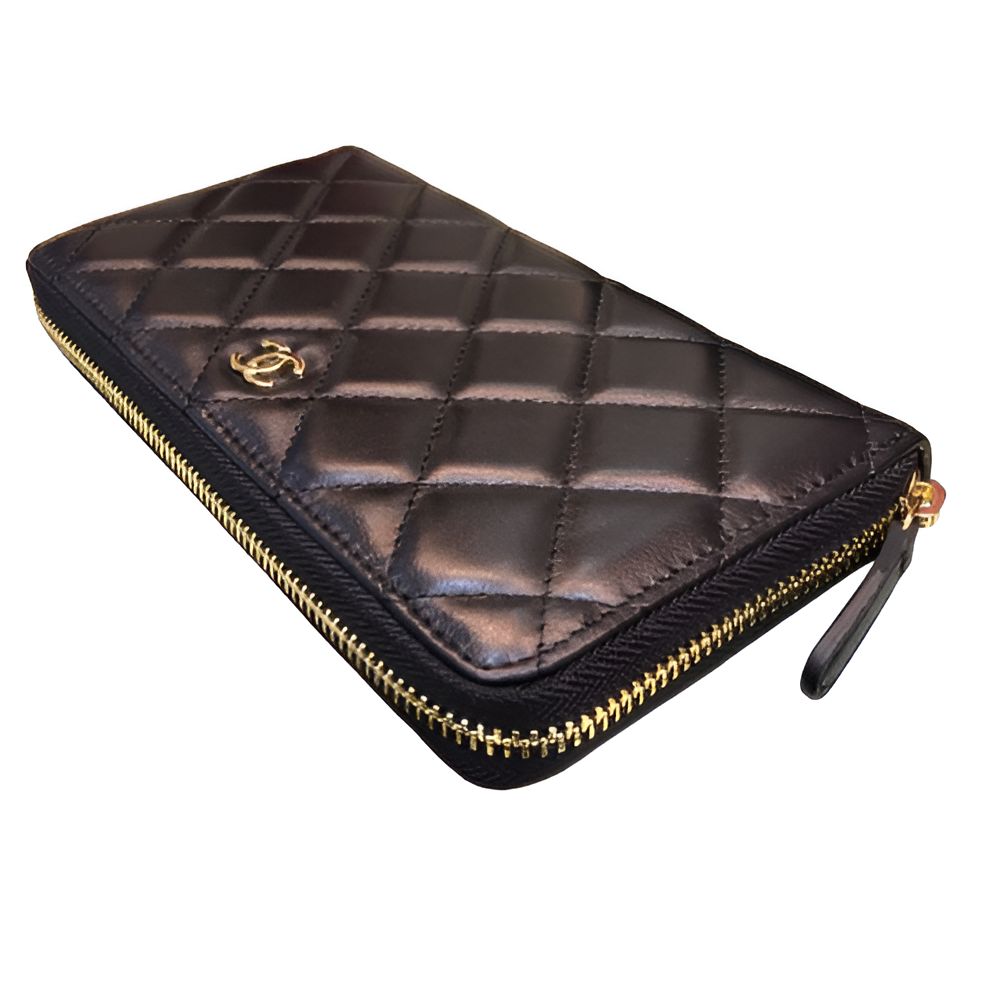 Chanel-Inspired Quilted Zipper Wallet