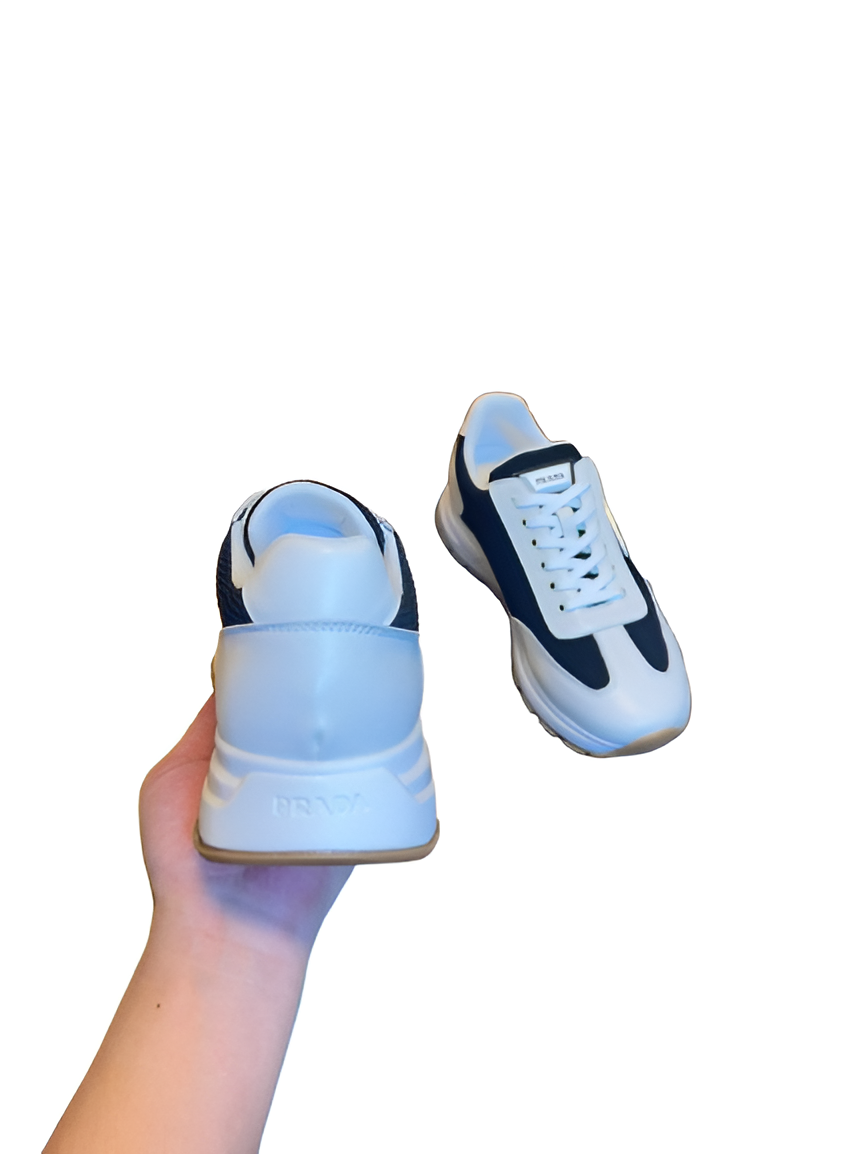 PRADA Men's Sporty Blue & White Sneakers