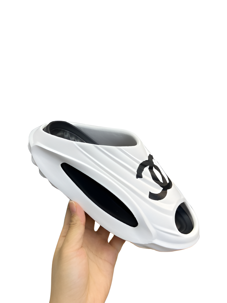 CHANEL Women's Black & White Slides
