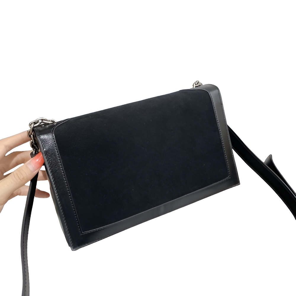 YSL Black Suede and Leather Chain Bag