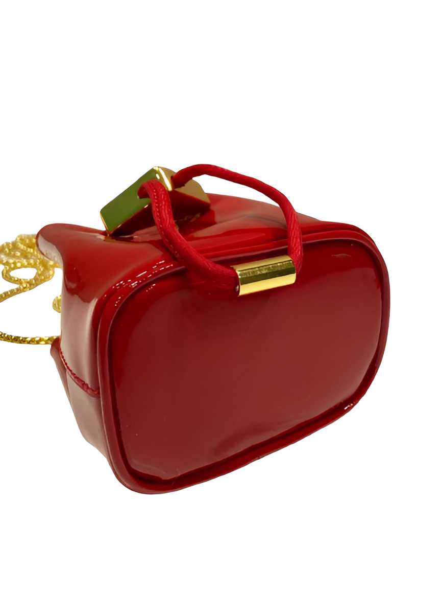 Prada Red Patent Leather Mini Bucket Bag