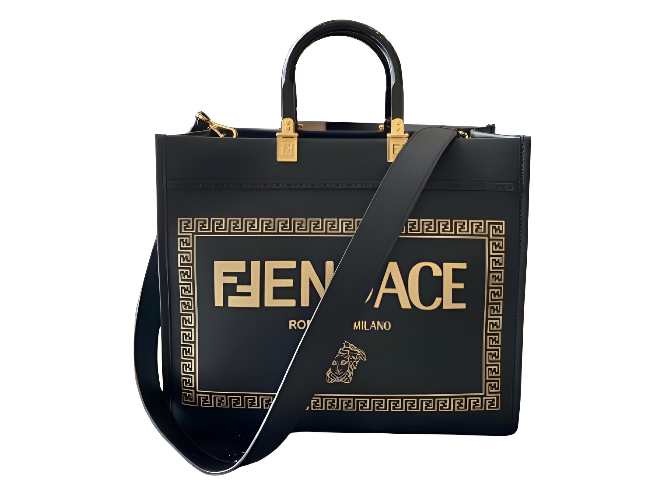 Fendi x Versace Black Tote Bag